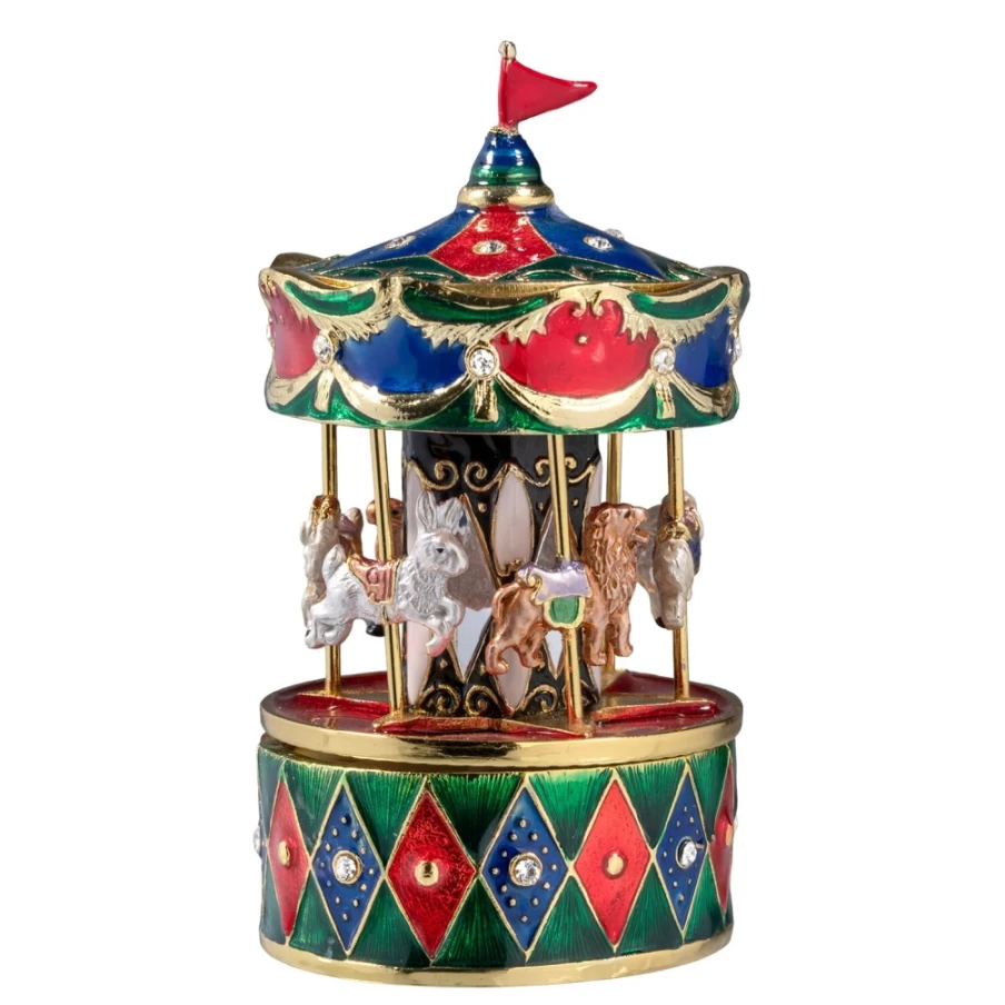 "Käthe Wohlfahrt Carousel Music Box – Handcrafted German Christmas Collectible"