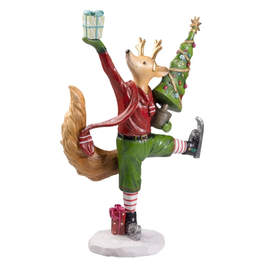 "Käthe Wohlfahrt Fox Figure Ice Skating Collectible – Handcrafted Winter Decor"