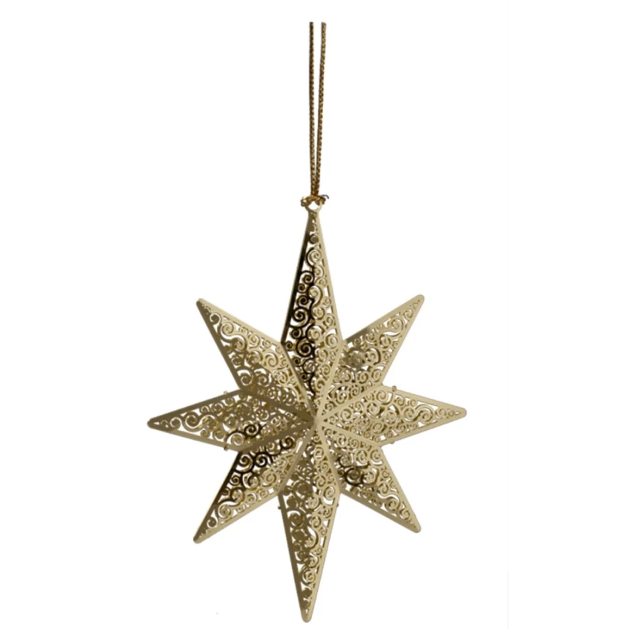 "Käthe Wohlfahrt Gold Star Christmas Ornament – Handcrafted Holiday Decor"