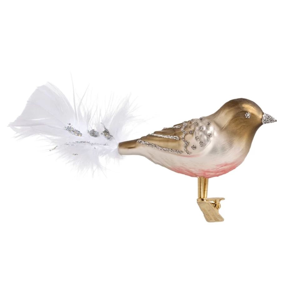 Poesie in Glas Brown-Silver Glass Bird Figurine - Elegant Handcrafted Home Decor
