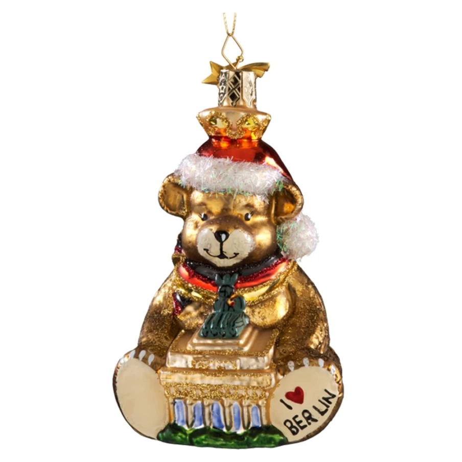 "Poesie in Glas Berlin Christmas Bear - Festive Holiday Collectible"