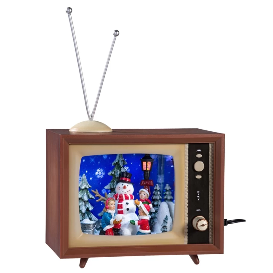 Käthe Wohlfahrt Large Nostalgic Winter Scene With Snowmen Television Decoration