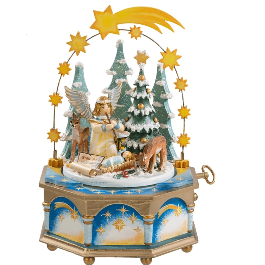 "Kindertraum Silent Night Music Box – Elegant Handcrafted Musical Gift"