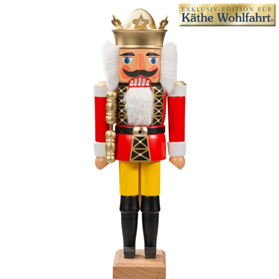 HODREWA 14.2 Inch Red King Nutcracker - Decorative Christmas Figurine