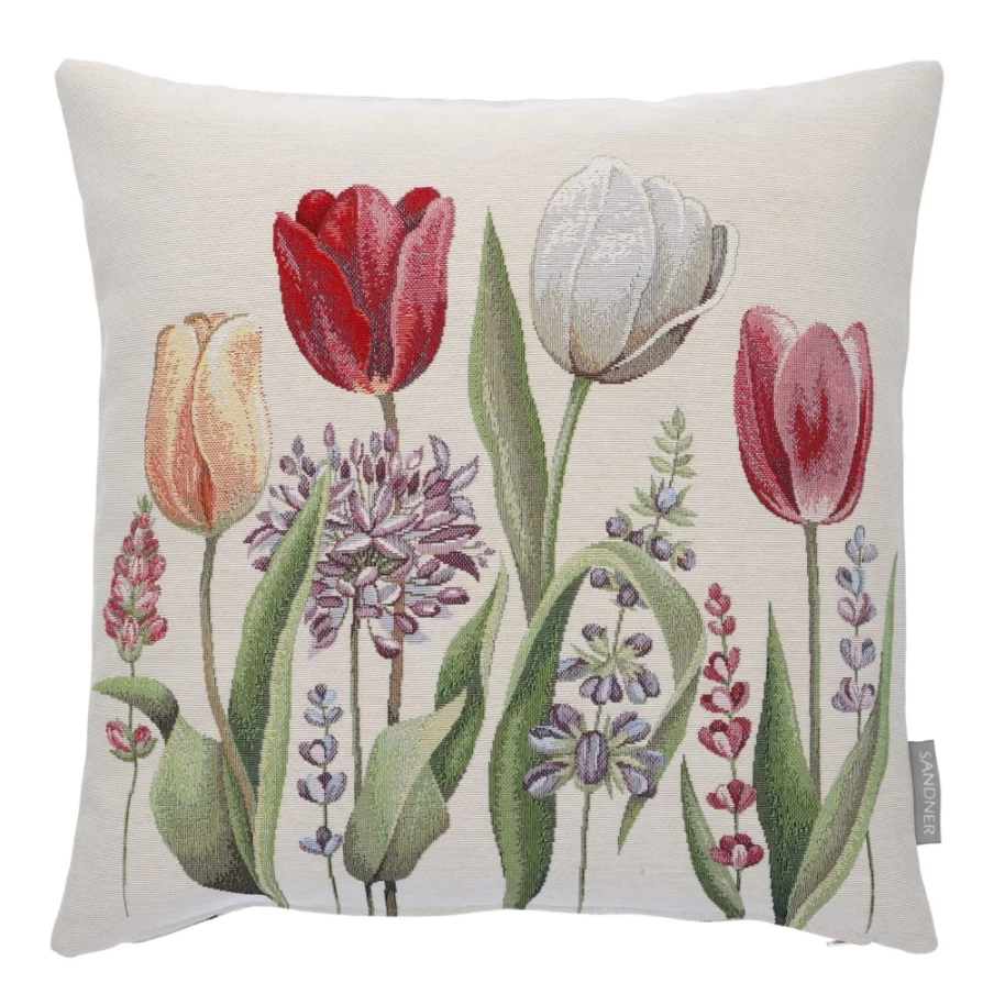 Sandner Tulpia Decorative Cushion Cover - Premium Cotton Pillow Case for Home Decor