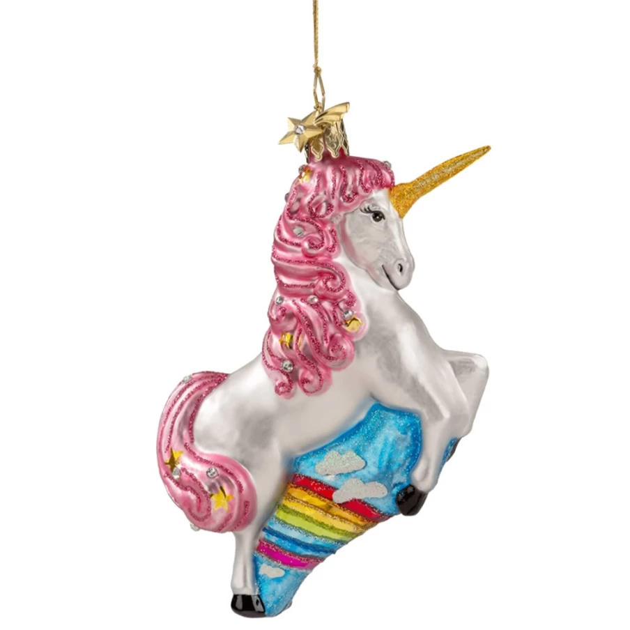 "Poesie in Glas Unicorn - Enchanted Glass Art Collectible"