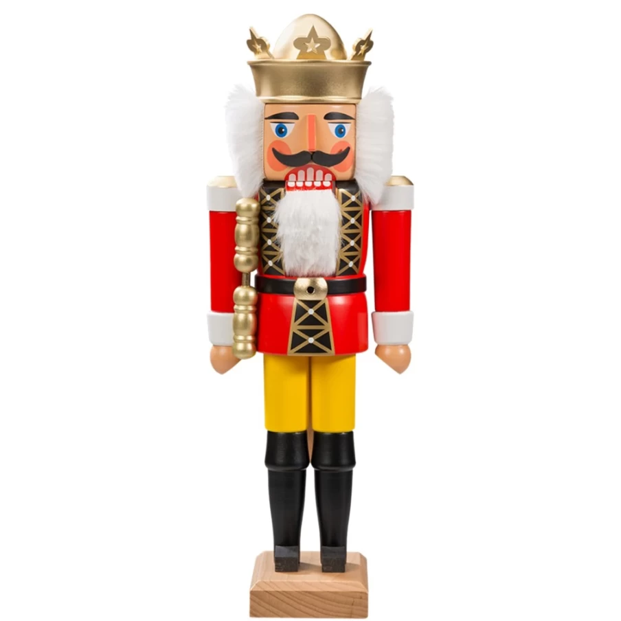 HODREWA 14.2 Inch Red King Nutcracker - Decorative Christmas Figurine