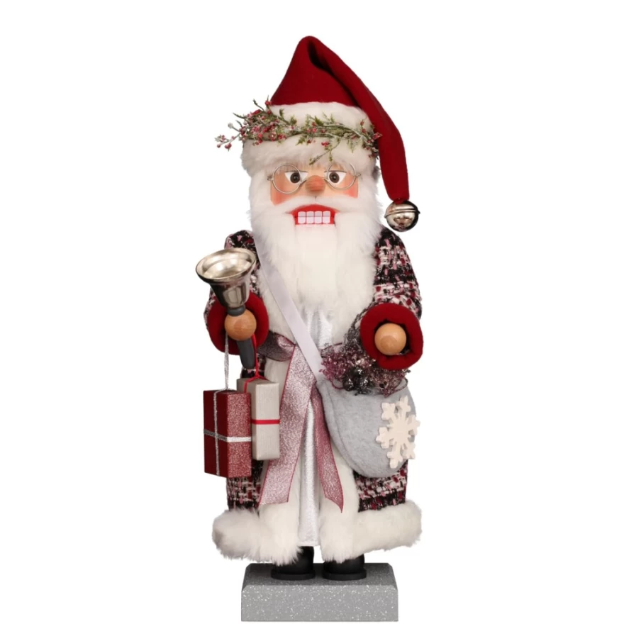 "Christian ULBRICHT Glittering Father Christmas Nutcracker – 19.1 Inch Holiday Decoration"