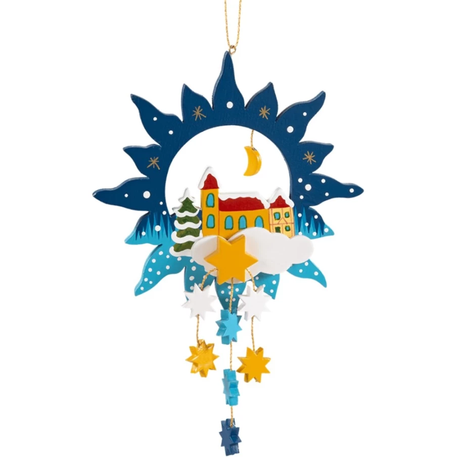 "Käthes Original Star With Church Christmas Ornament – Handcrafted Holiday Decoration"