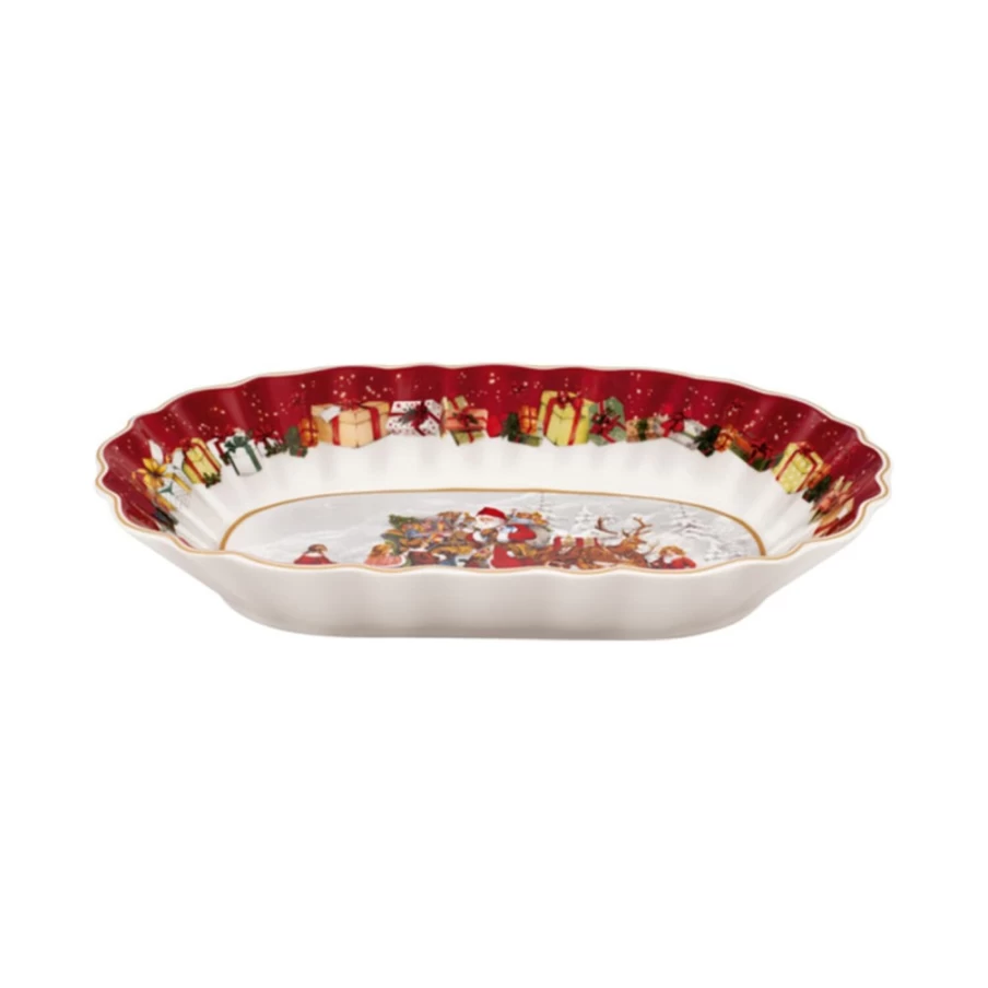 Villeroy & Boch Toy'S Fantasy Large Oval Bowl with Santa and Children Design