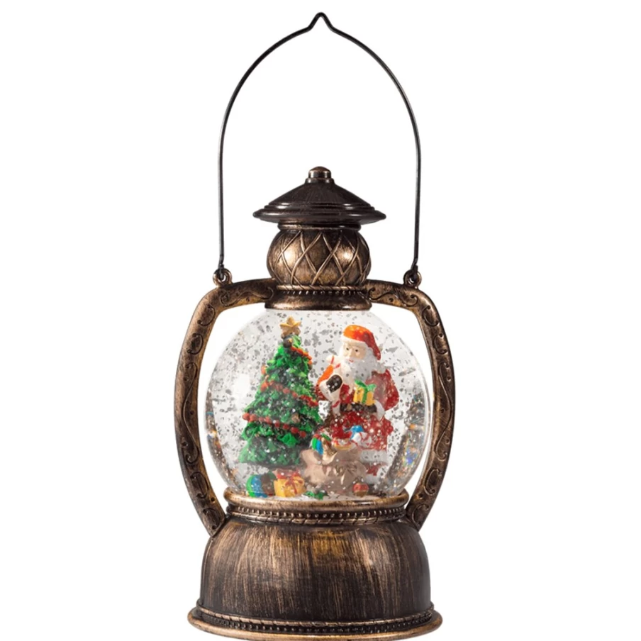 KONSTSMIDE 20Cm LED Snow Lantern for Christmas Decorations - Frosted Winter Light for Indoor Outdoor Holiday Decor