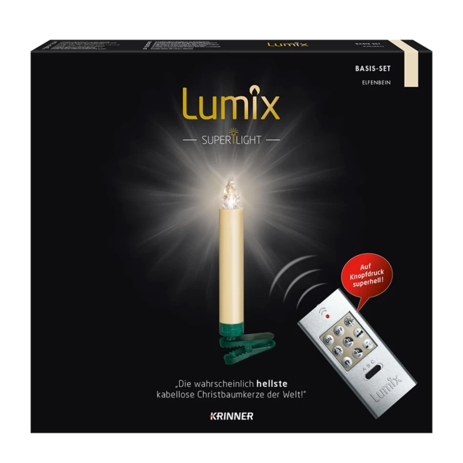 Krinner Lumix Superlight 10 Ivory Candles Basic Set - Elegant & Durable for Home Decor