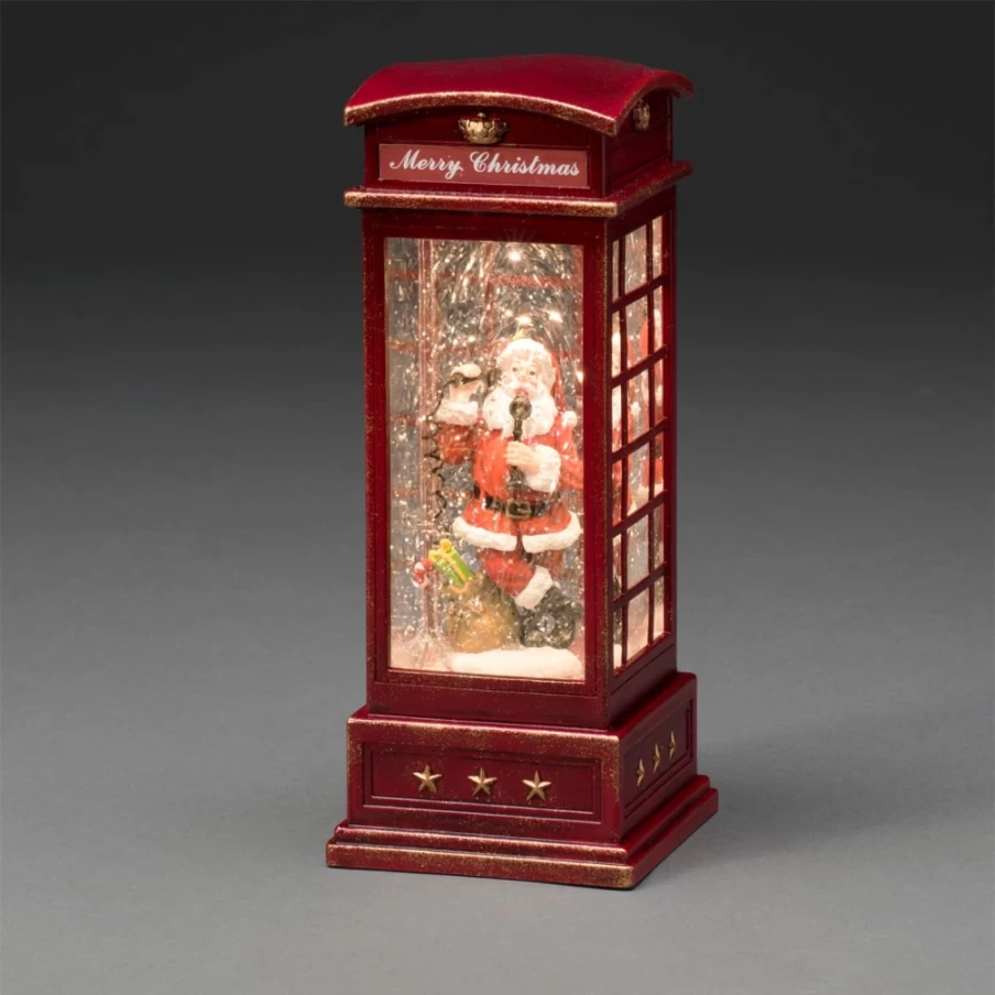 "KONSTSMIDE Christmas Santa Claus Telephone Booth Decorative Lighted Yard Ornament"