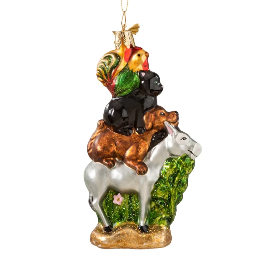 "Poesie in Glas The Bremen Town Musicians - Handcrafted Collectible Figurine"