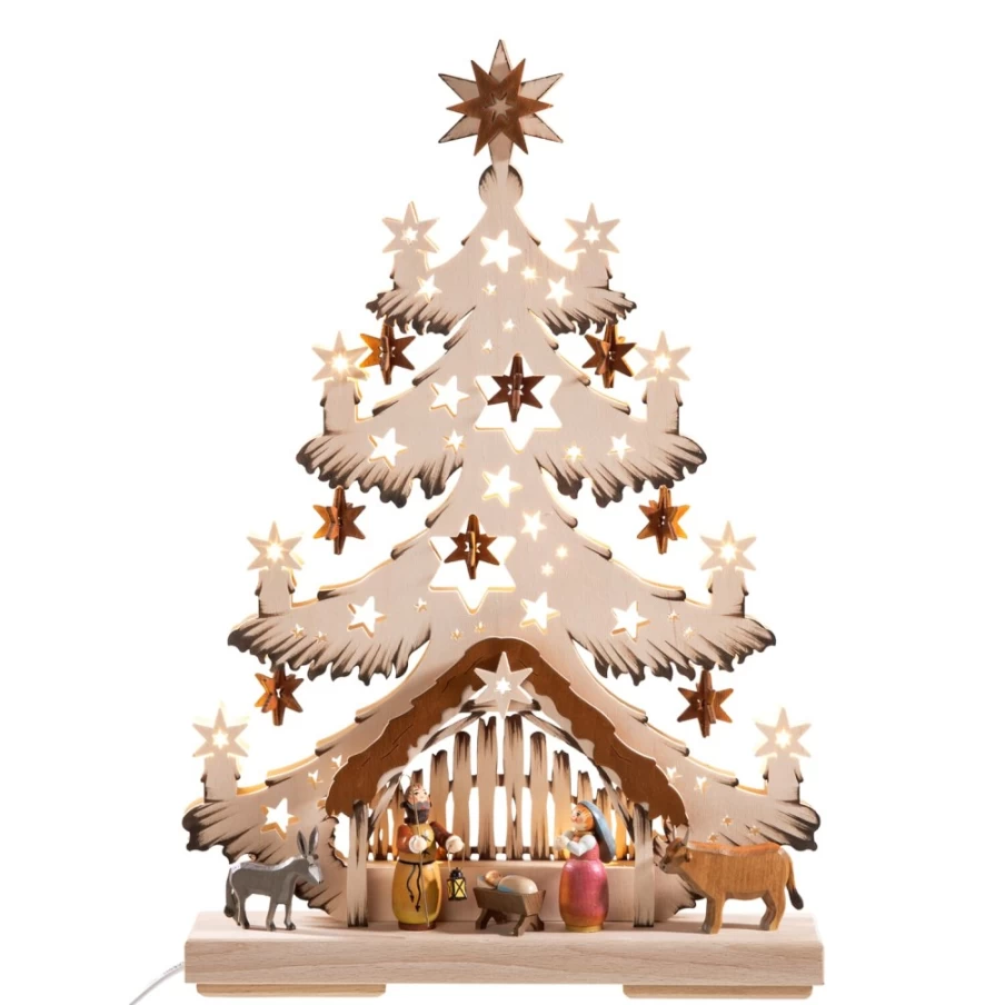 Käthes Original Schwibbogen "Holy Family" Christmas Light Arch 230V Traditional German Decor
