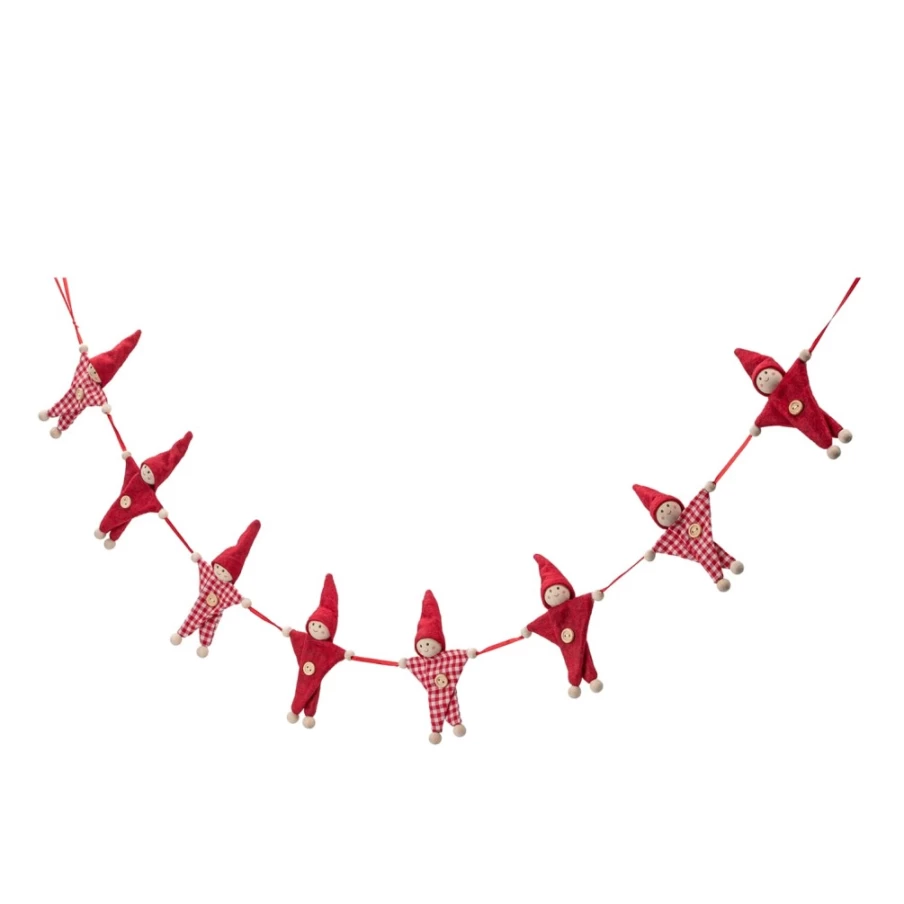 Käthe Wohlfahrt Happy Elves Christmas Garland - Decorative Holiday Elf Garland for Festive Decor