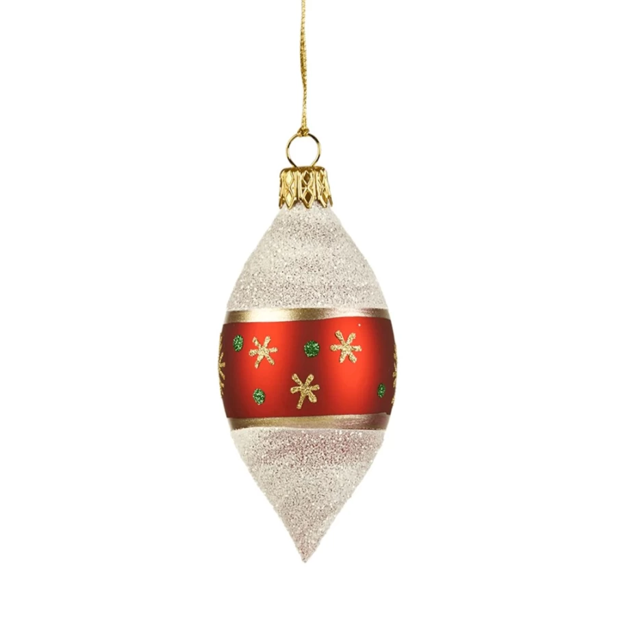 "Käthe Wohlfahrt Olive Frosty Christmas Ornament with Snowflakes – Handcrafted Holiday Decoration"