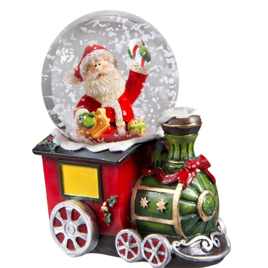 Käthe Wohlfahrt Santa's Locomotive Christmas Snow Globe - Collectible Holiday Decoration