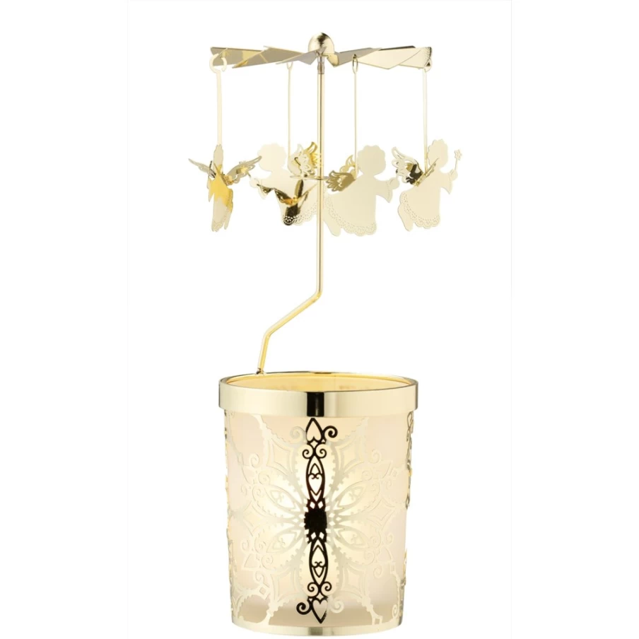 Käthe Wohlfahrt Gold Tealight Angel Mobile Christmas Ornament Decorative Hanging Craft