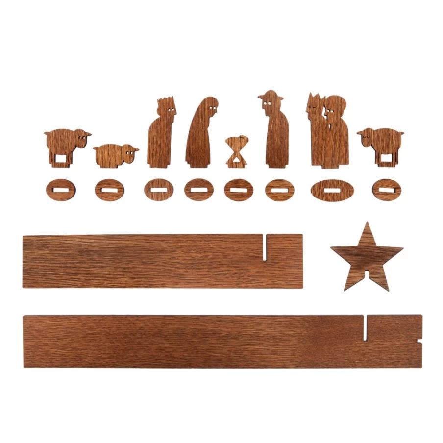 Designimdorf Modern Nativity Set - 11 Piece Christmas Manger Scene for Holiday Decor