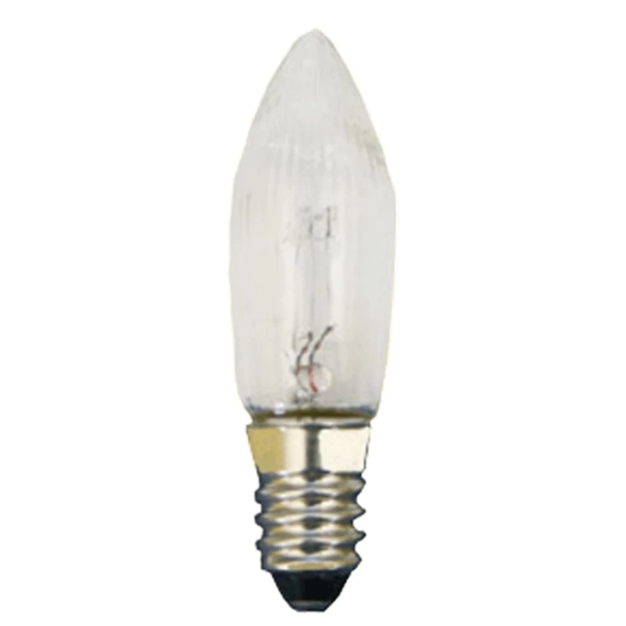 Käthe Wohlfahrt E10 3W Miniature Screw Thread Bulb - 34V, 1.5" (40mm) Height - Decorative Lighting for Christmas Ornaments
