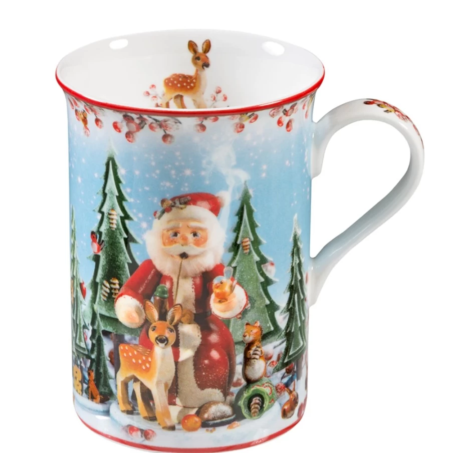 Käthe Wohlfahrt Porcelain Christmas Mug with Animal Design - Festive Holiday Collectible