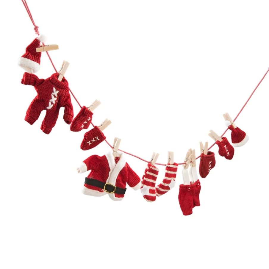 Käthe Wohlfahrt Santas Laundry Line Christmas Garland - Decorative Holiday Decor