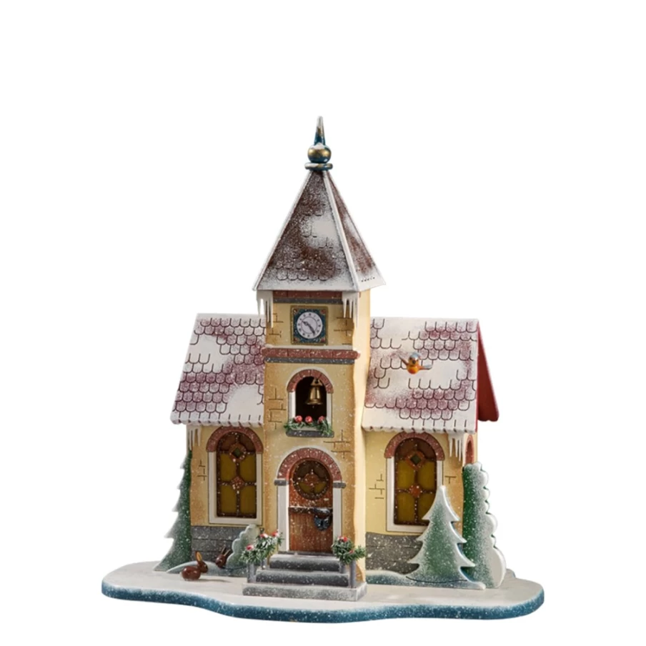 "Käthes Original Illuminated Church Decor – Handcrafted Religious Collectible"