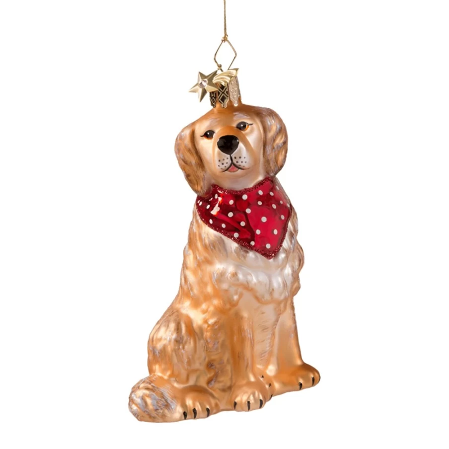 "Poesie in Glas Golden Retriever Collectible Figurine – Handcrafted Dog Statue for Pet Lovers"