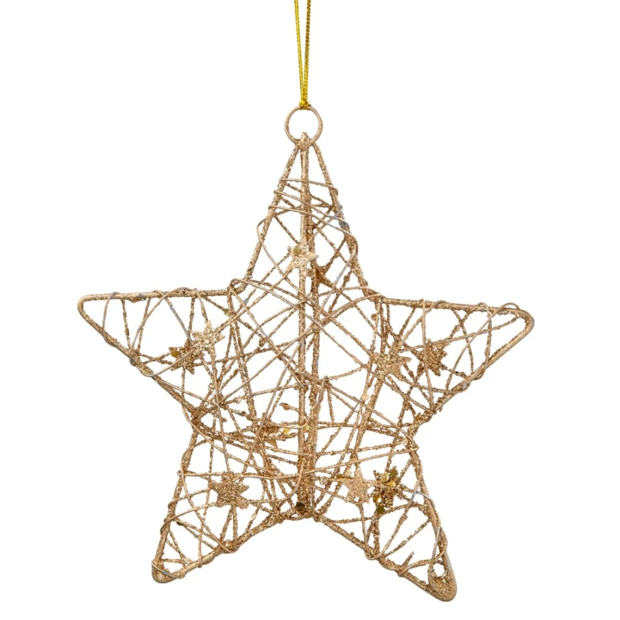 "Käthe Wohlfahrt Golden Star Christmas Ornament – Handcrafted German Holiday Decoration"