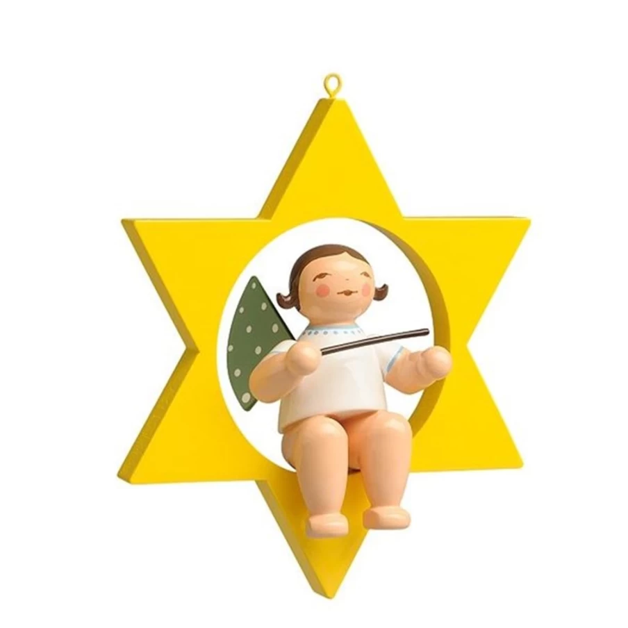 "WENDT & KÜHN Angel With Baton and Star Figurine – Collectible German Porcelain Decoration"