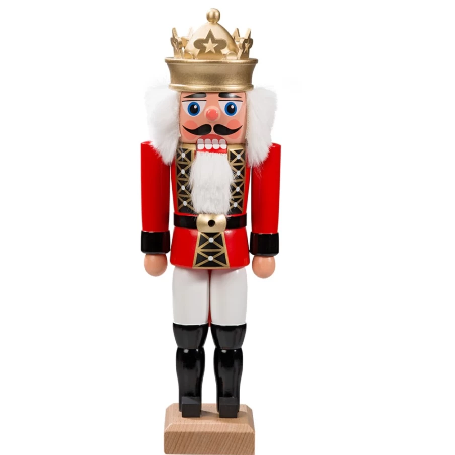 HODREWA 10.6 Inch Red King Nutcracker - Decorative Christmas Figurine