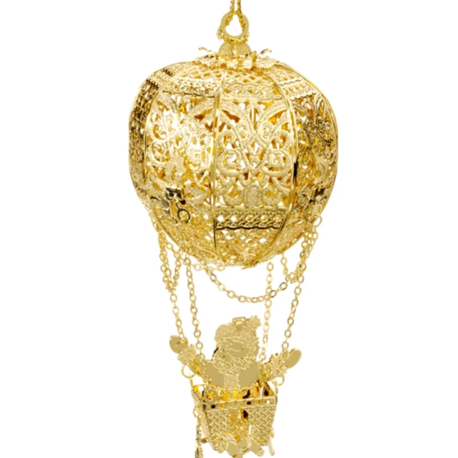 "Käthe Wohlfahrt Gold-Plated Santa Claus Christmas Ornament in Balloon"