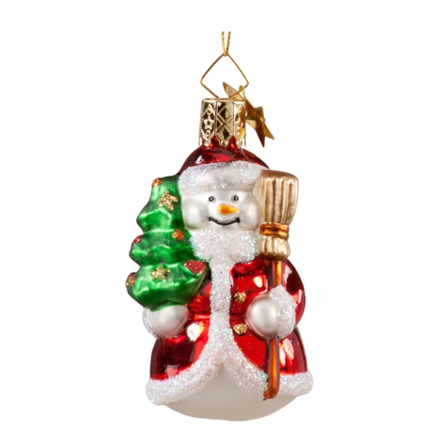 "Poesie in Glas Christmas Snowman Decorative Holiday Ornament"
