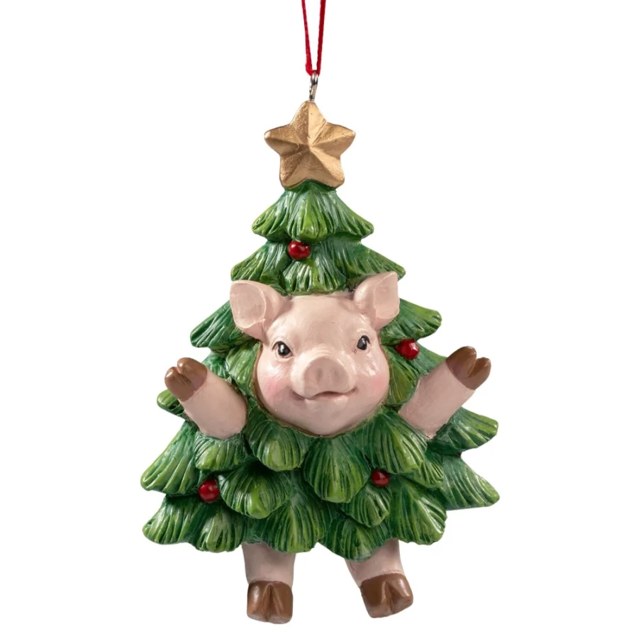 "Käthe Wohlfahrt Christmas Piglet Ornament - Festive Holiday Tree Decoration"