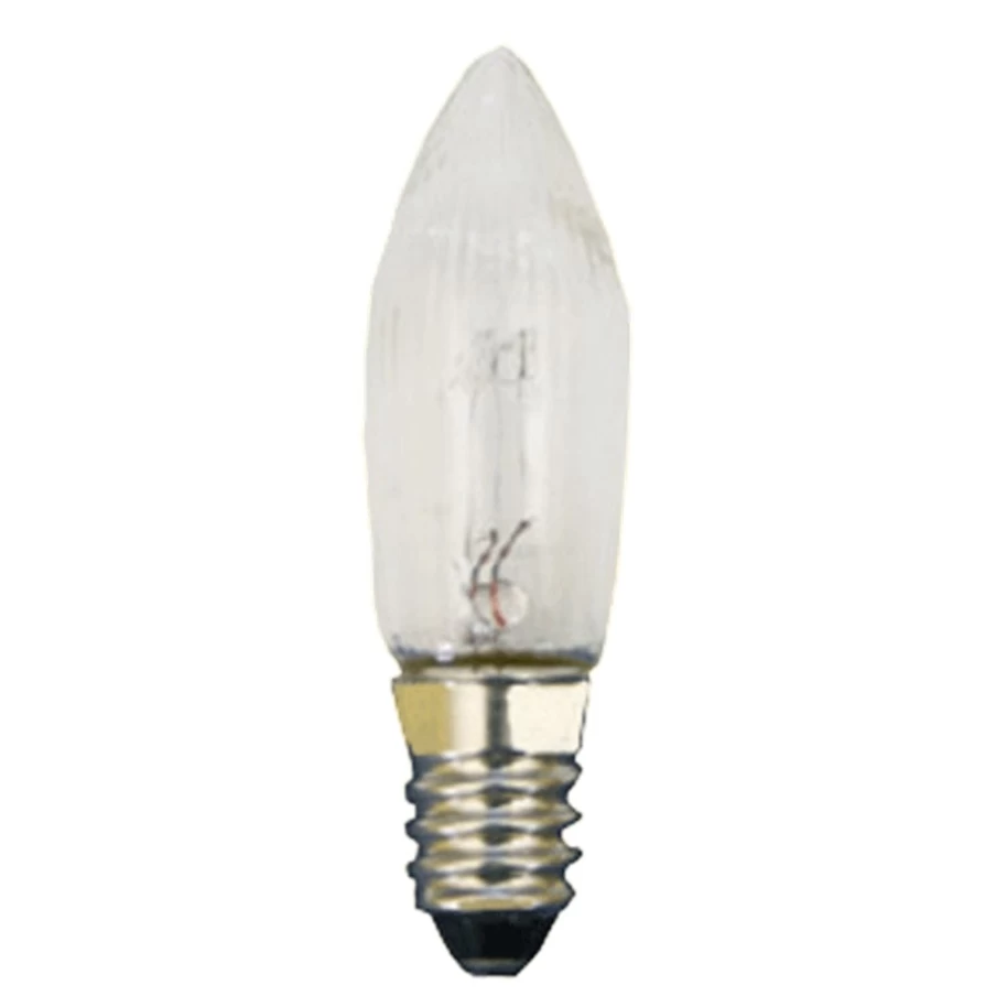 Käthe Wohlfahrt E10 Short Screw Thread Bulb - 3W Miniature Light, 1.5" (40mm) Height, Vintage Decorative Lighting