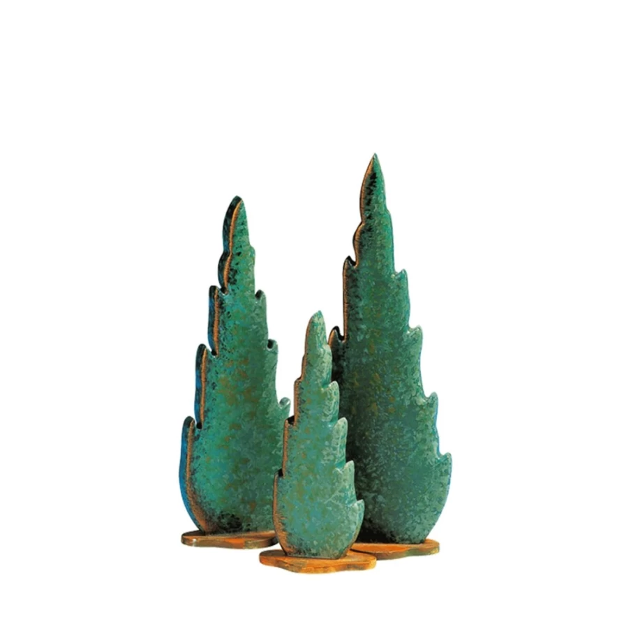 Kindertraum Cypress Trees Set of 3 - Natural Artificial Plants for Home & Office Decor