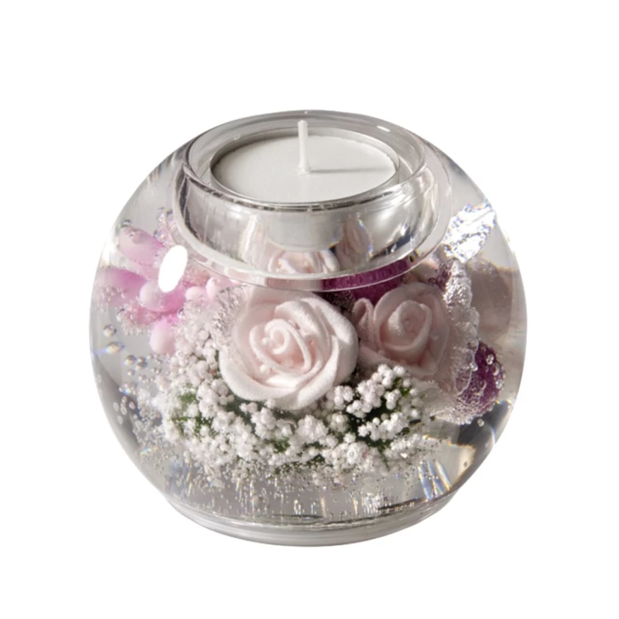 Käthe Wohlfahrt "Little Rose" Mercury Glass Candle Holder - Dreamlight Collection
