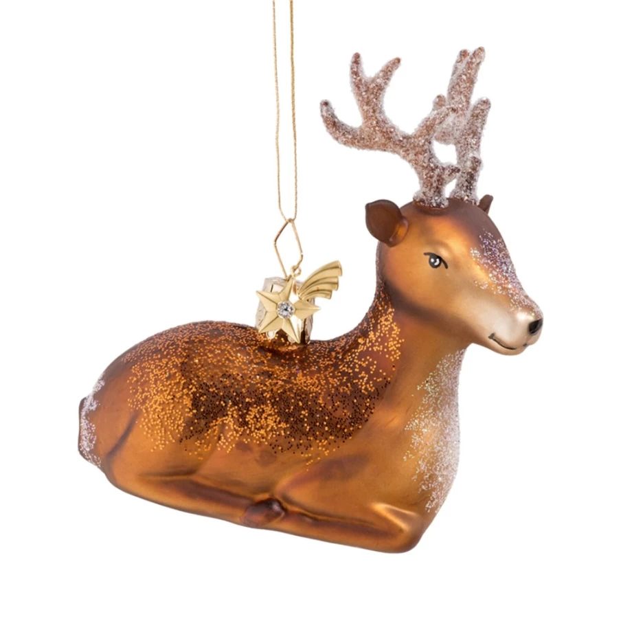 "Poesie in Glas Deer Lying Figurine - Elegant Home Decor Collectible"