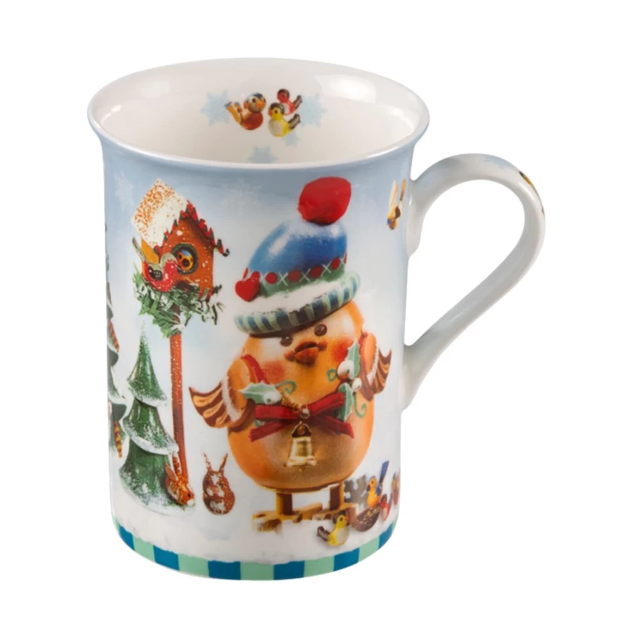 Käthe Wohlfahrt Winter Twittering Porcelain Mug - Handcrafted Christmas Collectible