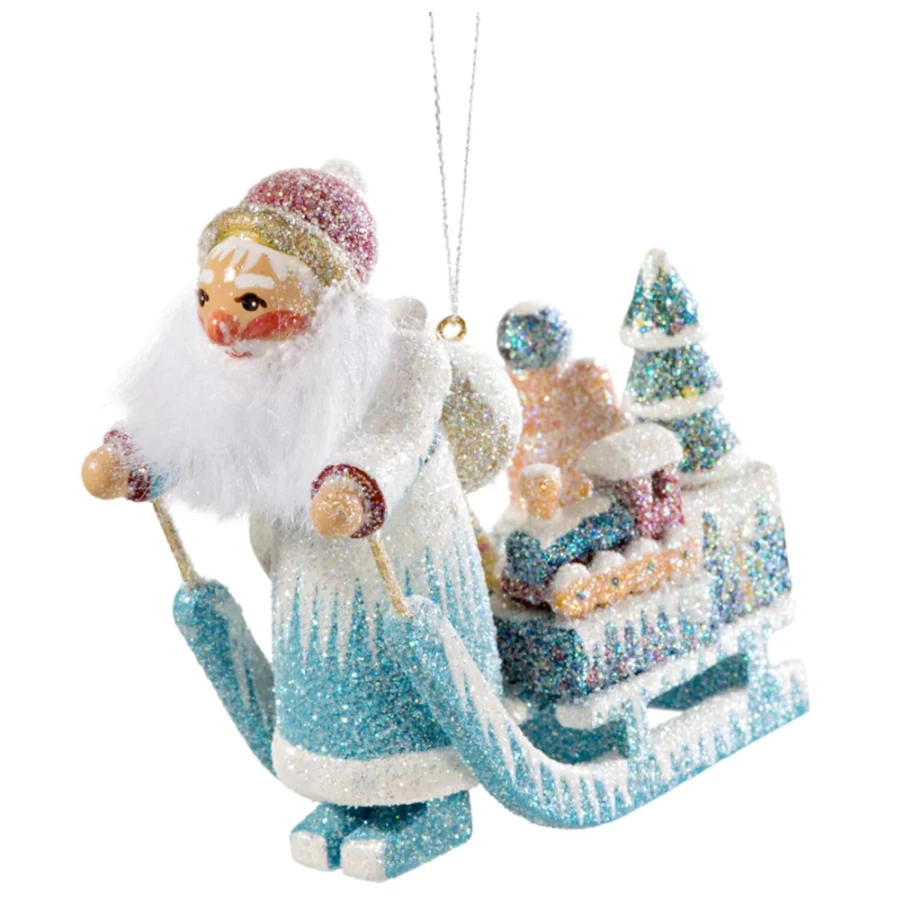 "Käthes Original Santa With Sleigh Christmas Decoration – Handcrafted Holiday Figurine"