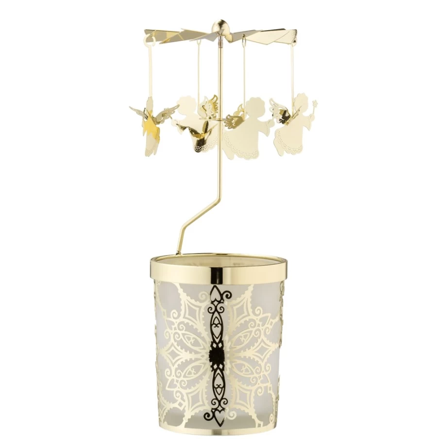 Käthe Wohlfahrt Gold Tealight Angel Mobile Christmas Ornament Decorative Hanging Craft