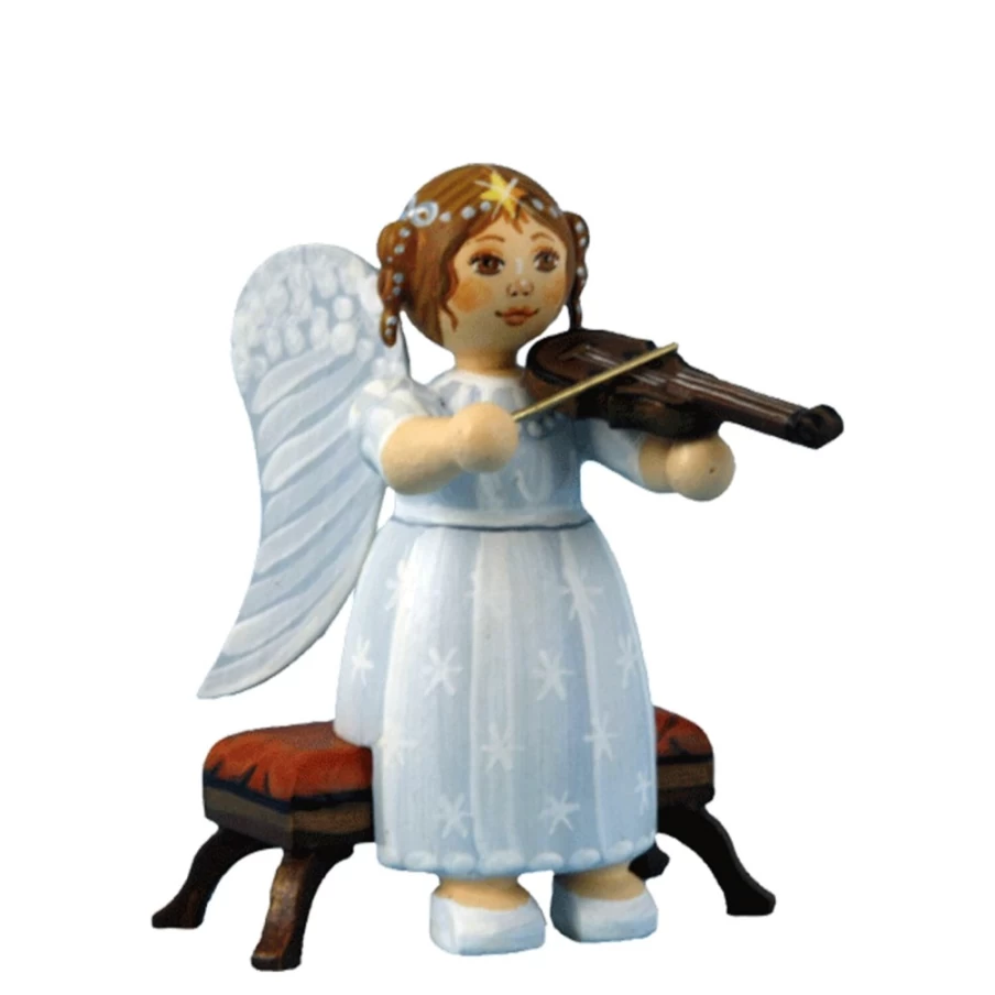 "Kindertraum Angel Playing Violin - Handcrafted Musical Figurine"