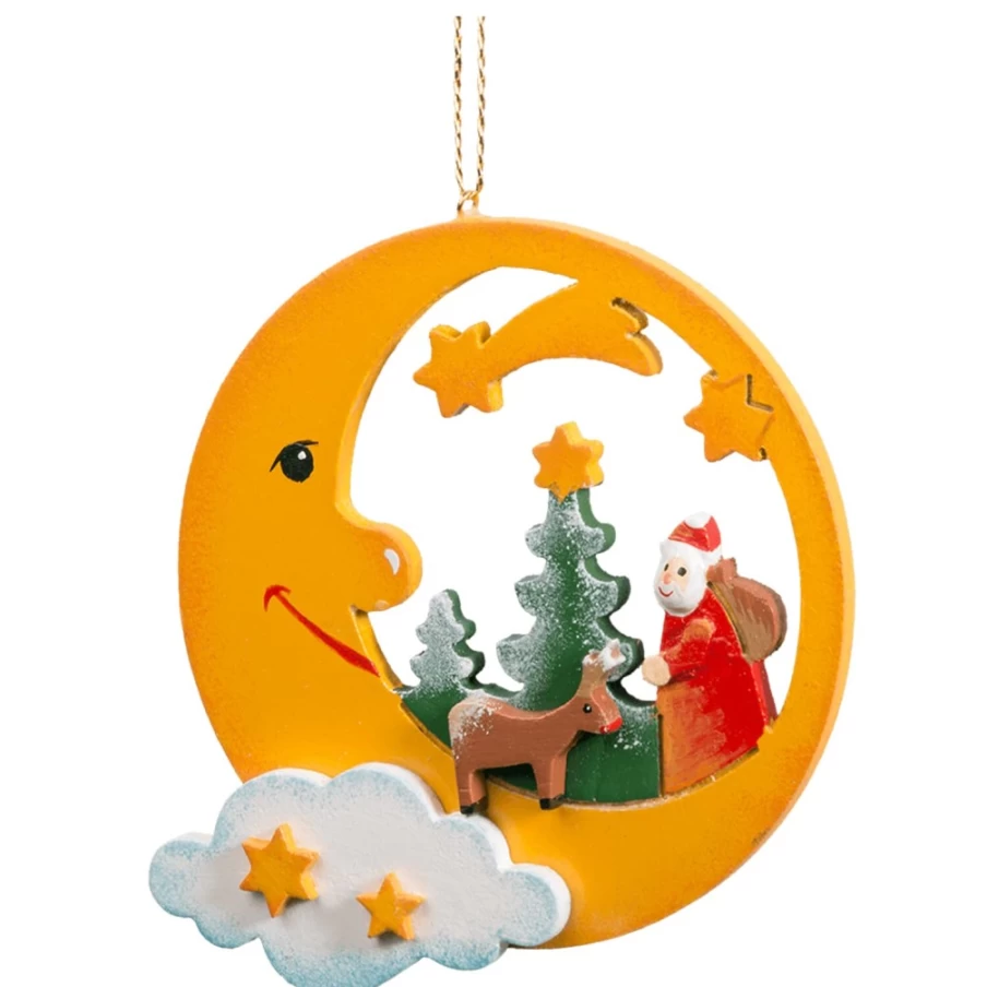 "Käthes Original Santa In The Moonlight Christmas Figurine – Handcrafted Holiday Decoration"