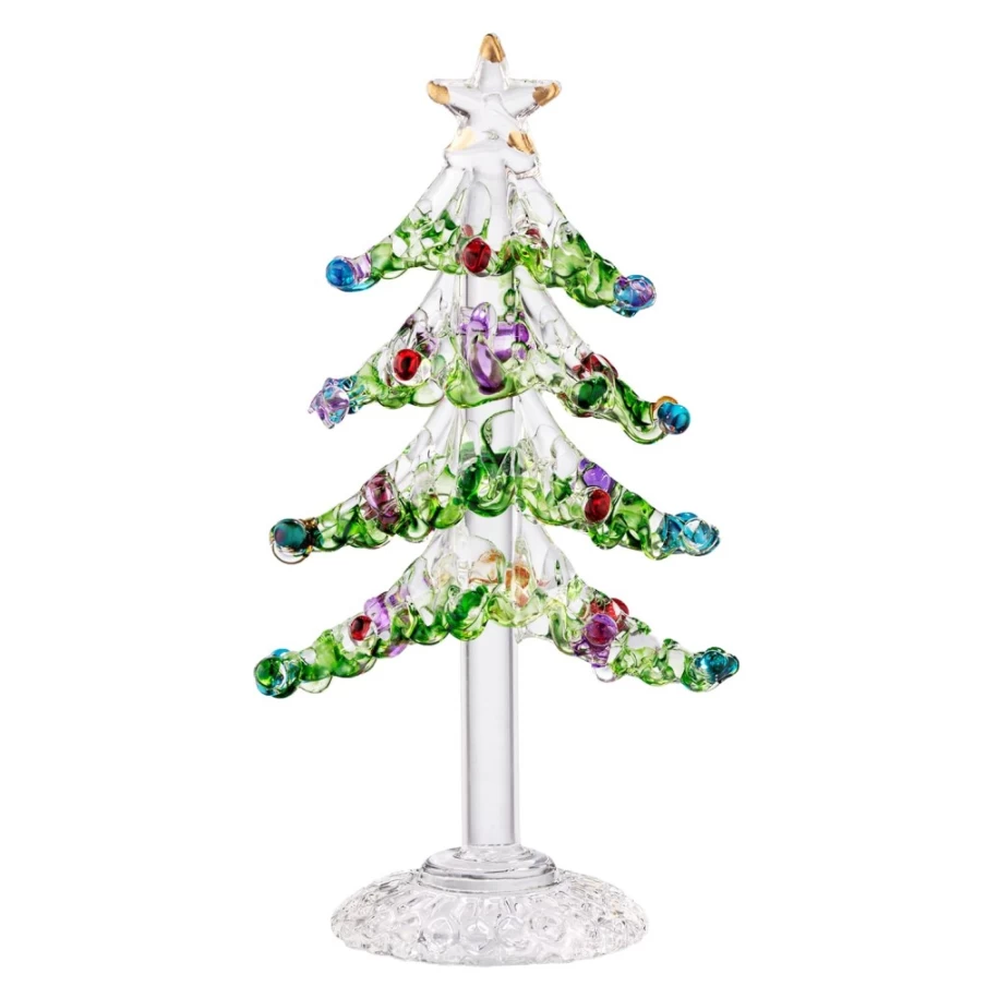 "Käthe Wohlfahrt Handcrafted Filigree Glass Christmas Tree with Vibrant Colorful Branches"