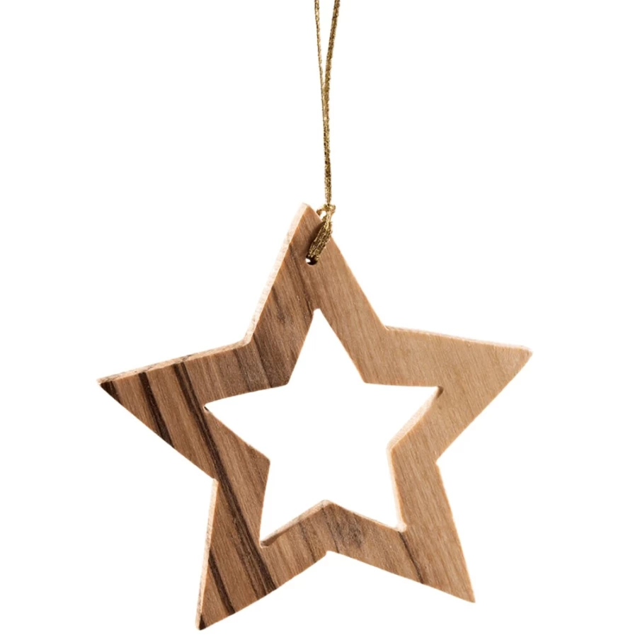 "Käthe Wohlfahrt Star - Handcrafted Olive Wood Christmas Decoration"