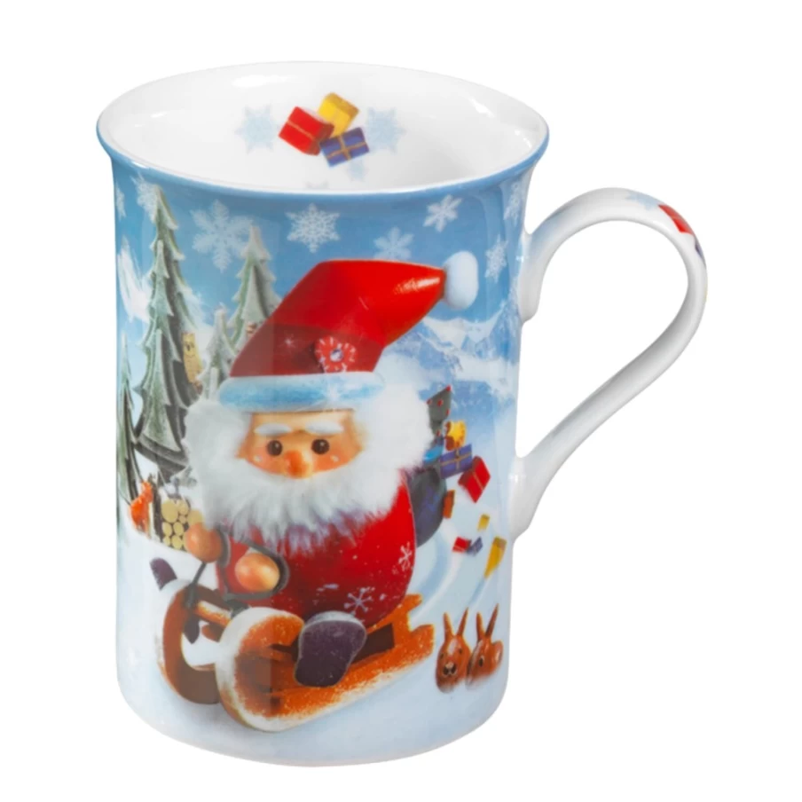 Käthe Wohlfahrt Christmas Porcelain Mug "Sleigh Ride" - Handcrafted Holiday Collectible