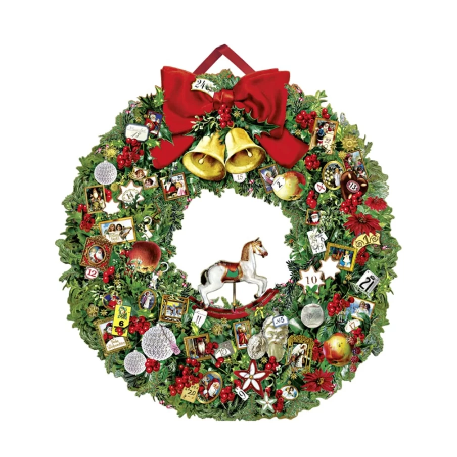 Käthe Wohlfahrt Festive Christmas Wreath Advent Calendar - Holiday Countdown Decor