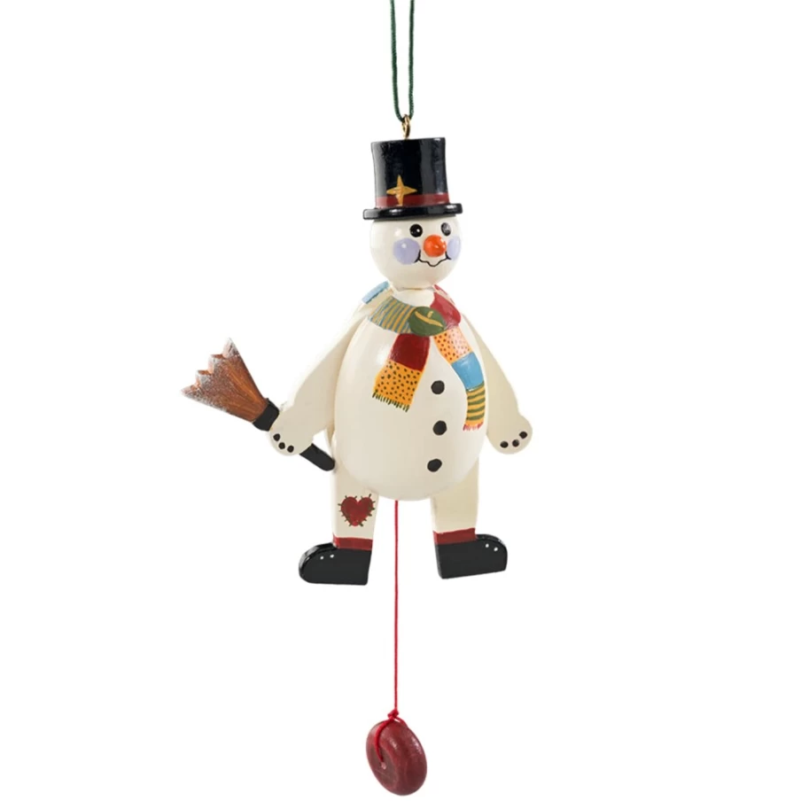 Käthes Original Jumping Jack Snowman - Handcrafted Christmas Decoration with Moving Arms and Legs