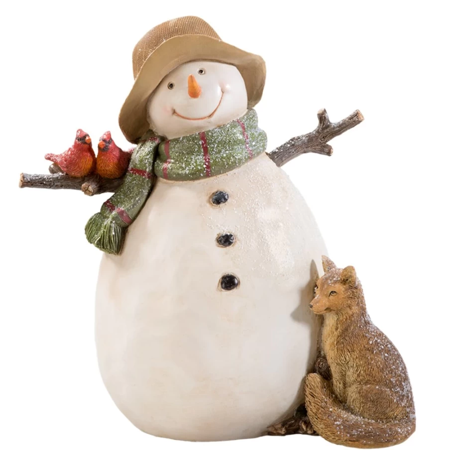 "Käthe Wohlfahrt Handcrafted Snowman with Fox Christmas Ornament"